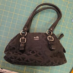 Coach Black Signature Handbag and Wallet